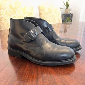 Hanover Boots Mens Size 7.5 D Black Leather Monk Strap Ankle Mid Boot